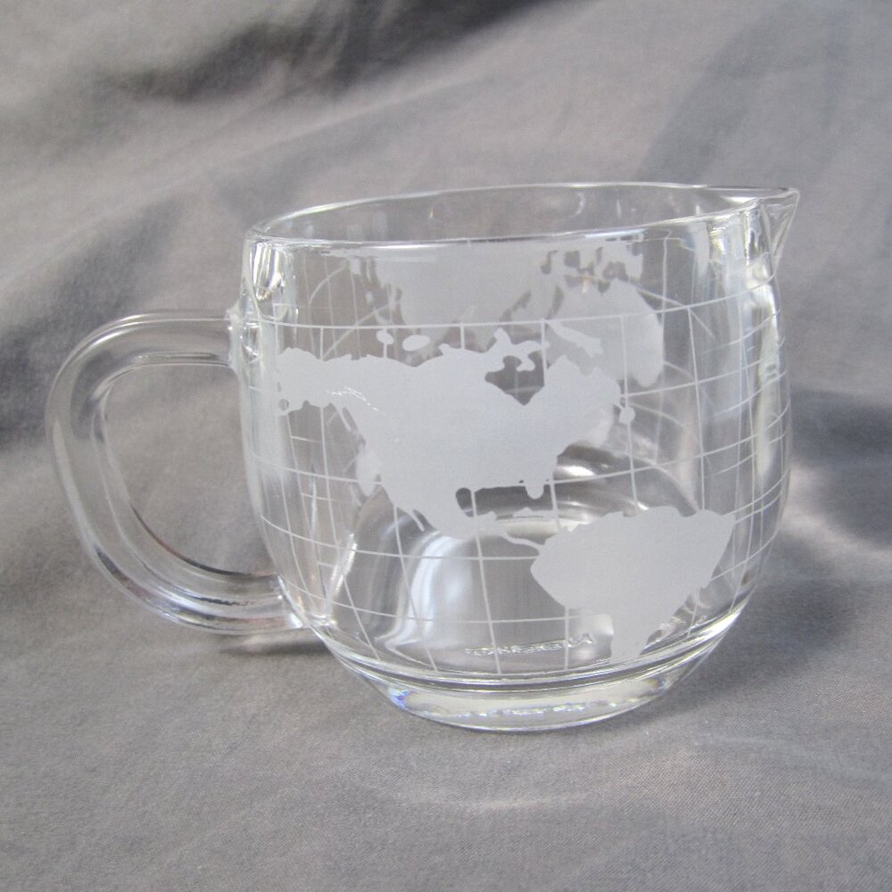 Vintage Nestle Nescafe WORLD GLOBE Etched 3" Tall Creamer Only